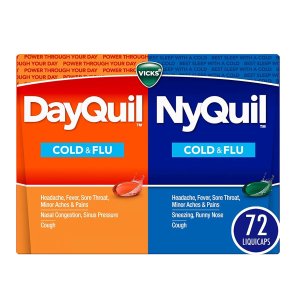 Vicks NyQuil and DayQuil 感冒药 白片48粒 黑片24粒