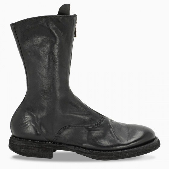 Black zip-up boots