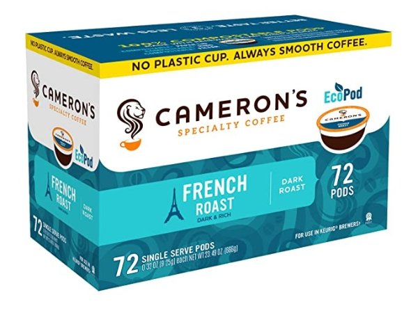 Cameron's Coffee Single Serve Pods, French Roast, 72 Count (Pack of 1)