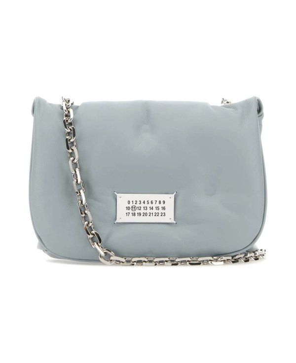 Light Blue Nappa Leather Small Glam Slam Flap Crossbody Bag | italist, ALWAYS LIKE A SALE