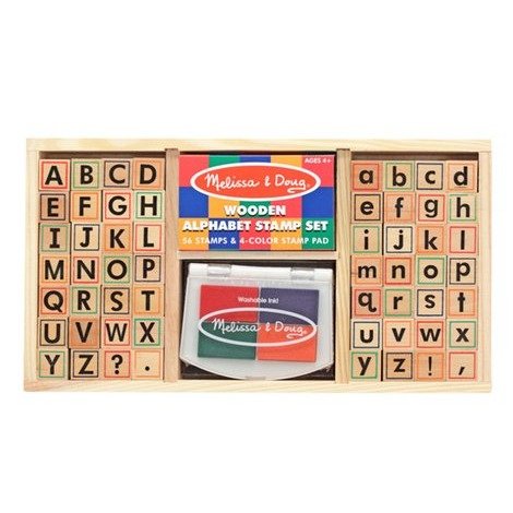 儿童木质字母图章玩具