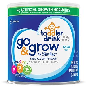 Go & Grow By Similac Non-GMO Milk Based Toddler Drink, Large Size Powder, 24 ounces (Pack of 6)