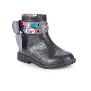 Juicy Couture Little Girl's & Girl's Satin Gem Bow Booties