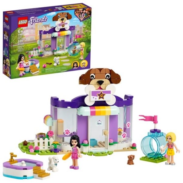 Friends Doggy Day Care 41691 Building Toy; Includes 2 Mini-Dolls and 2 Toy Dog Figures (221 Pieces)