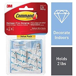 Command Wire Toggle Hook Value Pack, Medium, Clear