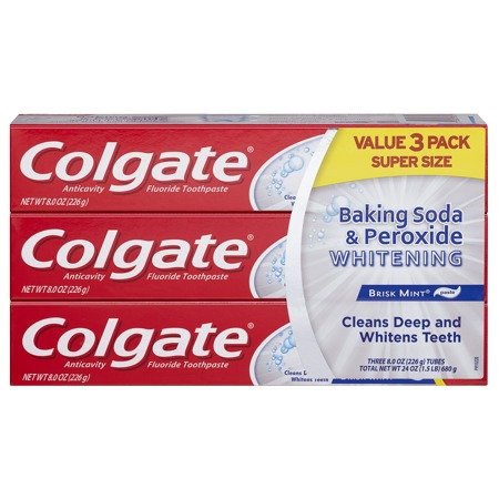 Colgate Baking Soda and Peroxide Whitening Toothpaste - 8 oz, 3 Count