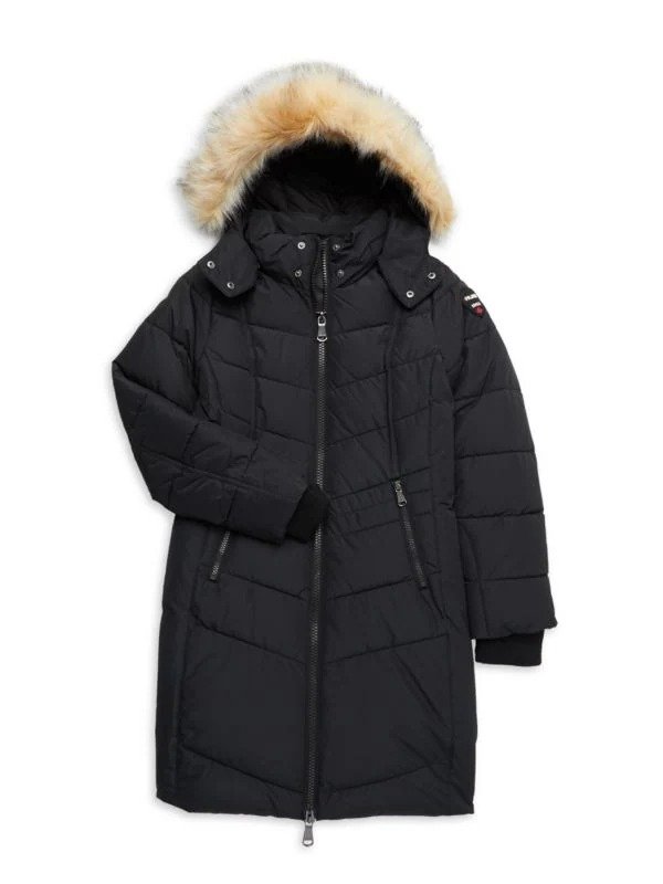 Little Girl's & Girl's Faux Fur Hooded Puffer Jacket