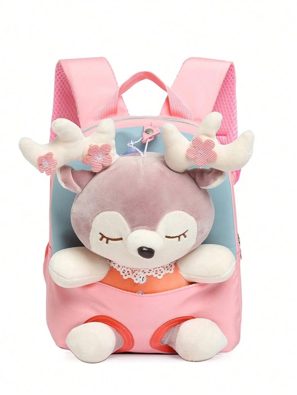 Plush Material Cartoon Cute Deer Children's Backpack Kindergarten School Bag