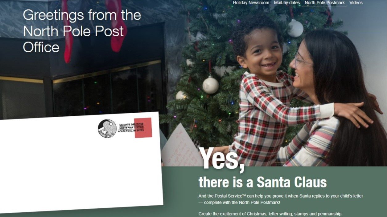 怎样可以收到有北极邮戳的圣诞老人回信？ | USPS圣诞特别活动
