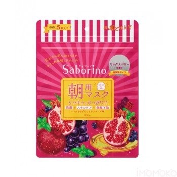 Morning Face Mask - High Moist Type (Mixed Berries & Pomegranate) 5pc