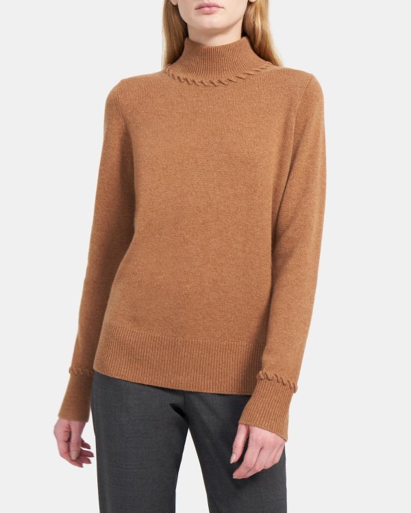 Whipstitched Turtleneck in Cashmere
