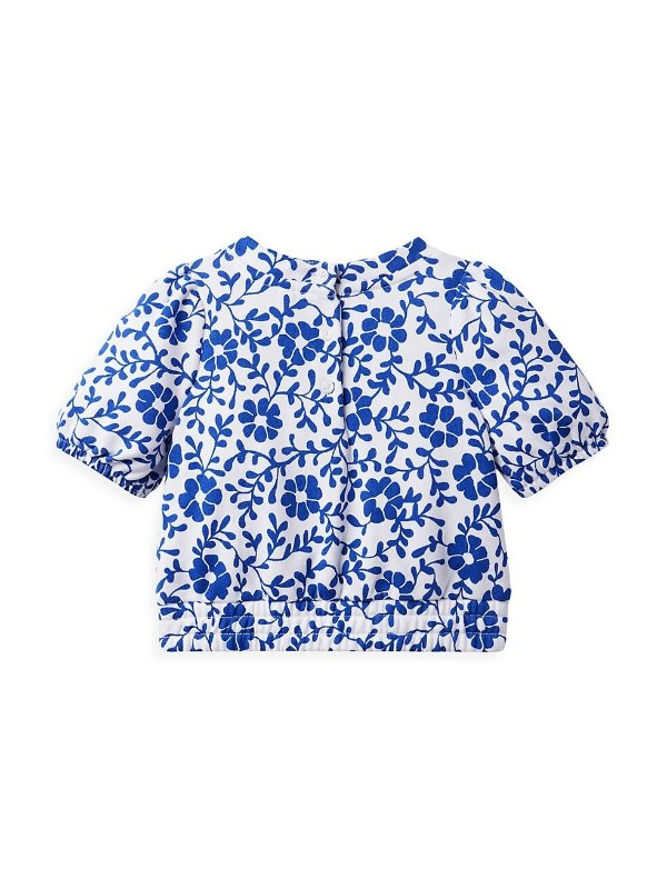 Little Girl's & Girl's Kaavia James x Janie and Jack Floral Puff Sleeve Top