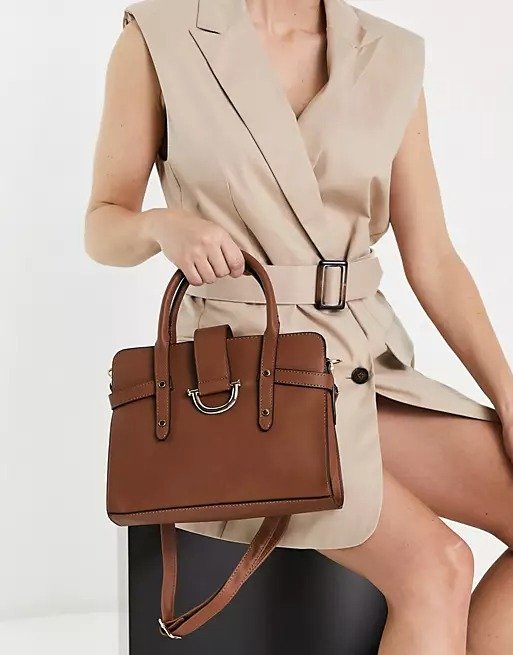 small tote bag in tan with gold hardware