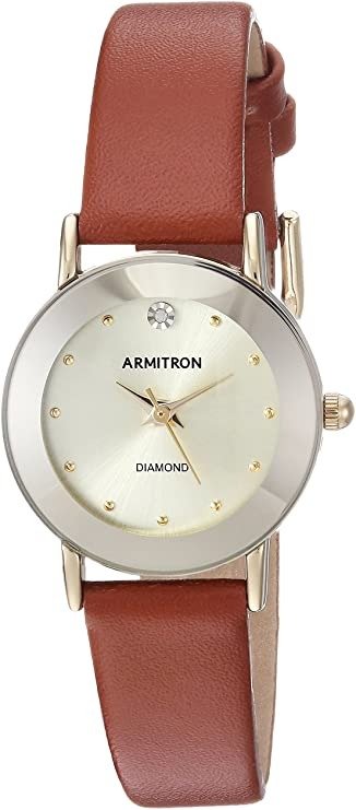 Women's 75/2447 Diamond-Accented Leather Strap Watch