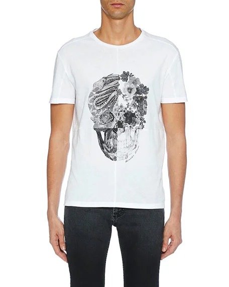Men's Skull Graphic Cotton T-Shirt