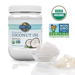 Garden of Life Organic Extra Virgin Coconut Oil - Unrefined Cold Pressed Coconut Oil for Hair, Skin and Cooking, 14 Ounce