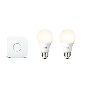 $49.99 Philips Hue适配基座 +2个A19白光智能灯泡 套装