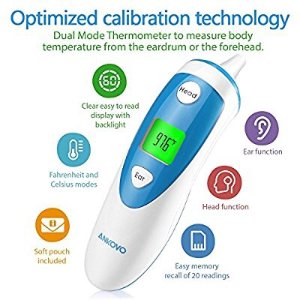 ANKOVO Digital Medical Infrared Forehead and Ear Thermometer for Baby