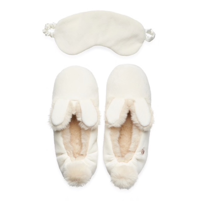 LC Lauren Conrad超可爱保暖兔子家具拖鞋+眼罩套装