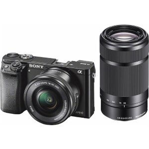 Sony - Alpha a6000 Mirrorless Camera with 16-50mm and 55-210mm Lenses - Black