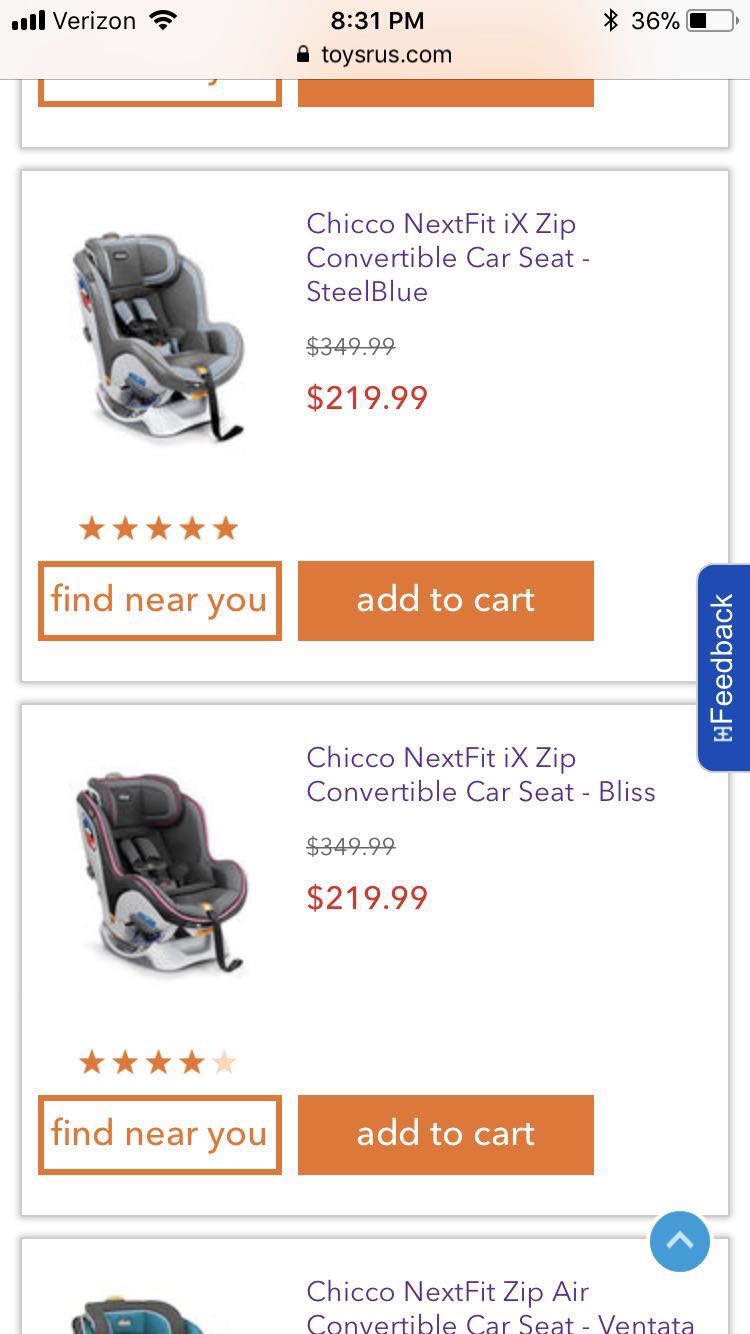Chicco NextFit iX Zip Convertible 车座椅