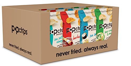 Popchips 薯片零食包 4个风味品种，0.8盎司（24包）