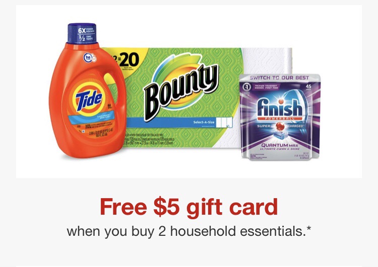 Target : household essentials buy 2 get $5 gift card