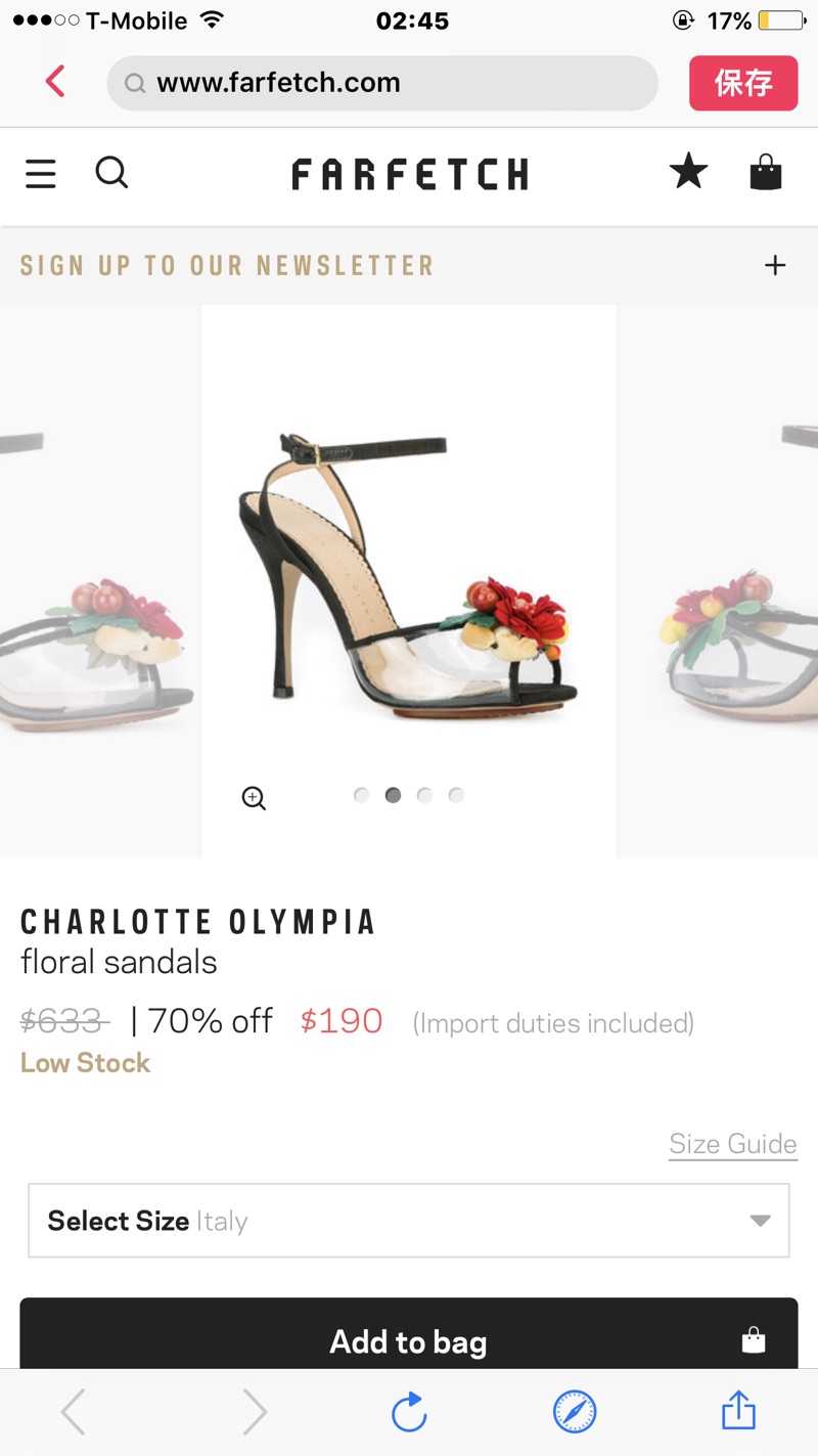 Charlotte Olympia 花朵凉鞋