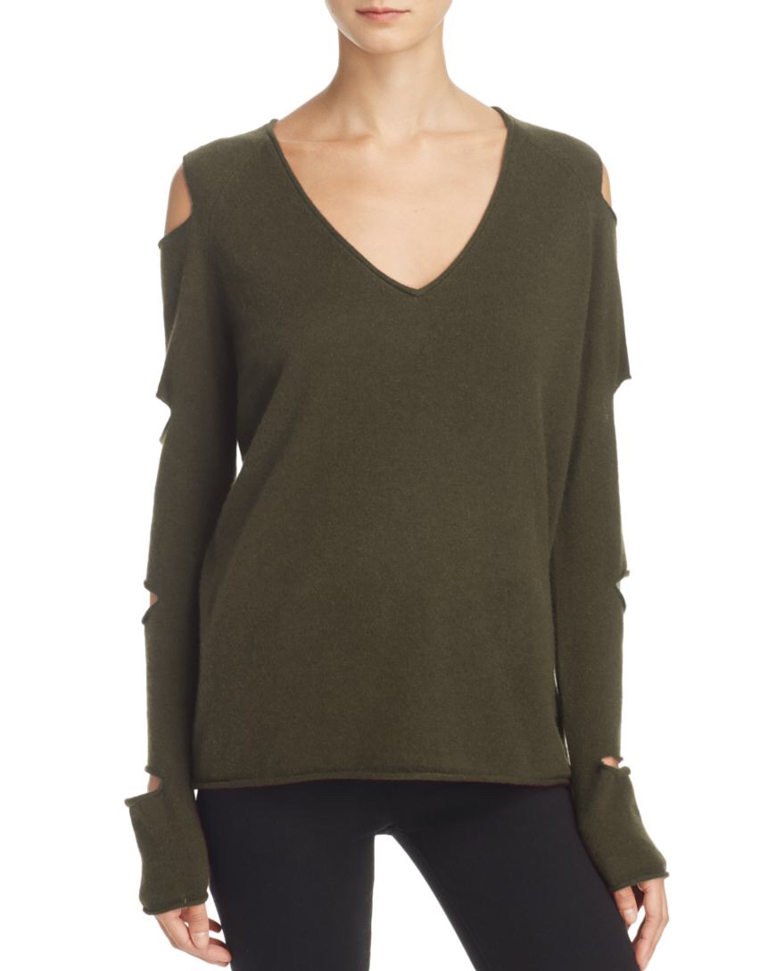 AQUA Cashmere V领毛衣
