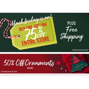 Buy one get one 75% off Personalized Gifts from Things Remembered