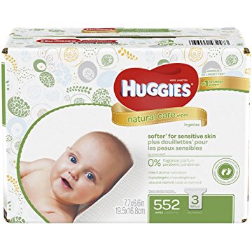 Amazon.com: Huggies Natural Care Baby Wipes, Sensitive, Unscented, 3 Refill Packs, 552 Count Total: Health & Personal Care