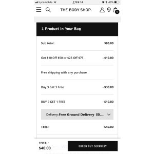 最高减$25 The Body Shop全场促销