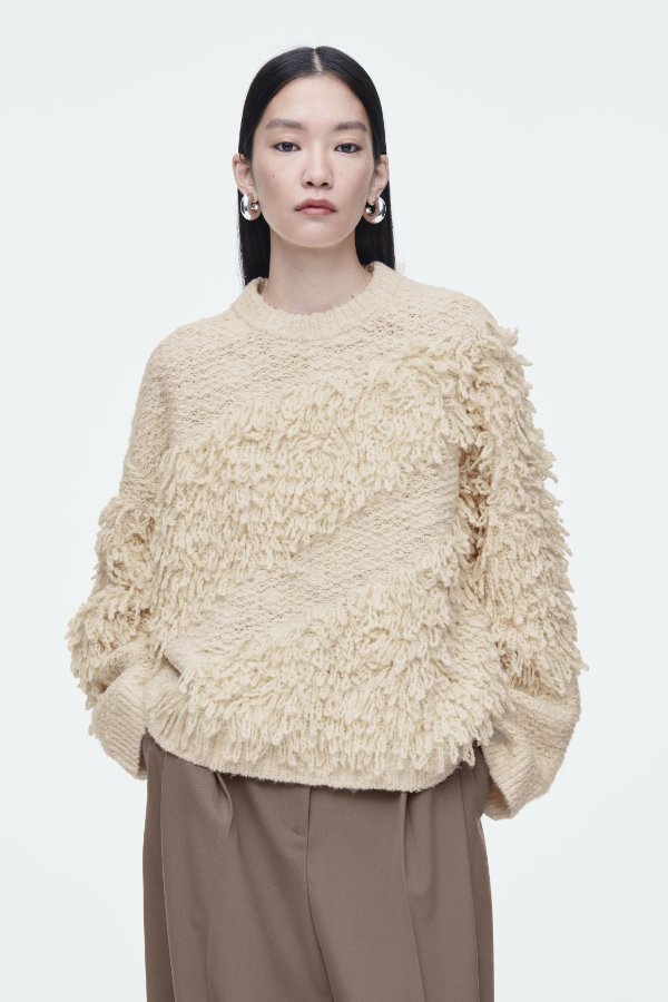 TEXTURED LOOP-KNIT WOOL JUMPER