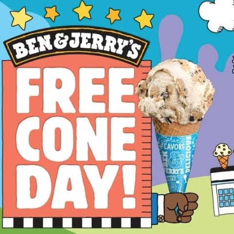 仅限4月8日！内附领取攻略免费冰淇淋🍦Ben & Jerry’s 一年一度甜筒日 薅羊毛！