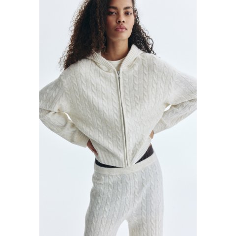 羊毛编织拉链开衫