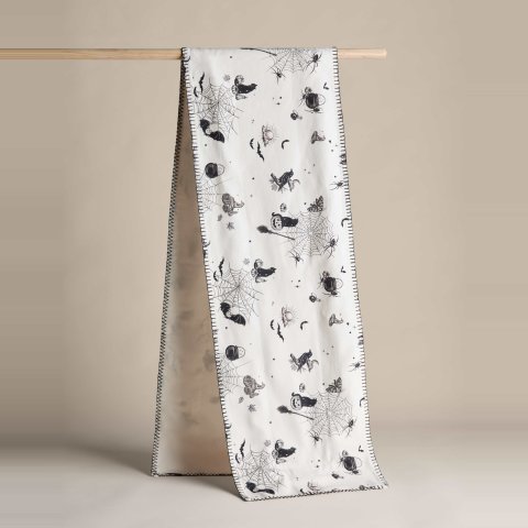 万圣节纯棉发光桌旗