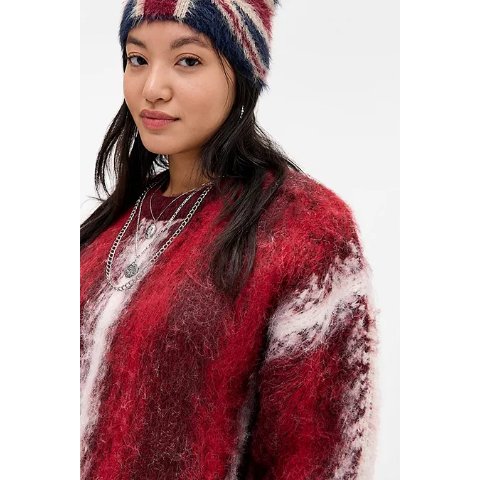 The Ragged Priest红色绒毛针织衫