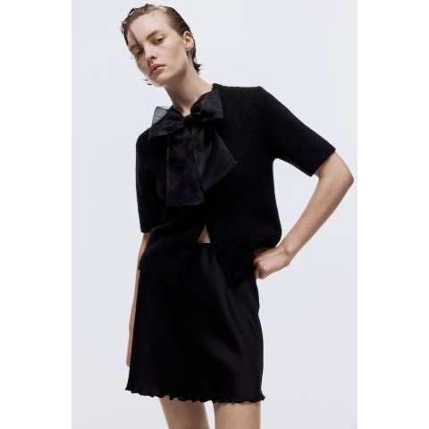 蝴蝶结针织开衫