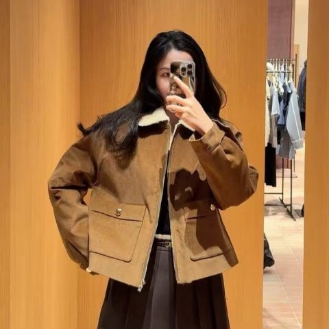 Maje灯芯绒短款夹克