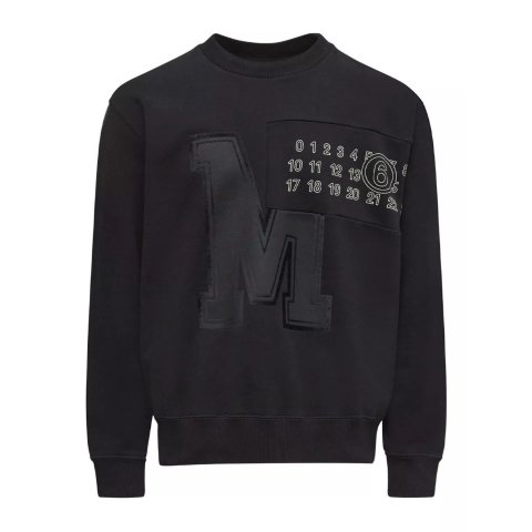 MM6 Maison MargielaLogo 圆领棉卫衣