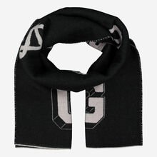 黑色羊毛混纺围巾