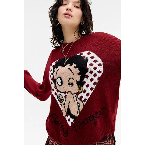 UOBetty Boop 圆点心形毛衣