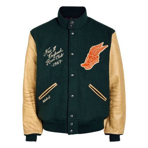 Polo Ralph Lauren拼布羊毛棒球夹克