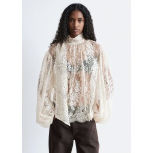 蝴蝶结蕾丝女衬衫