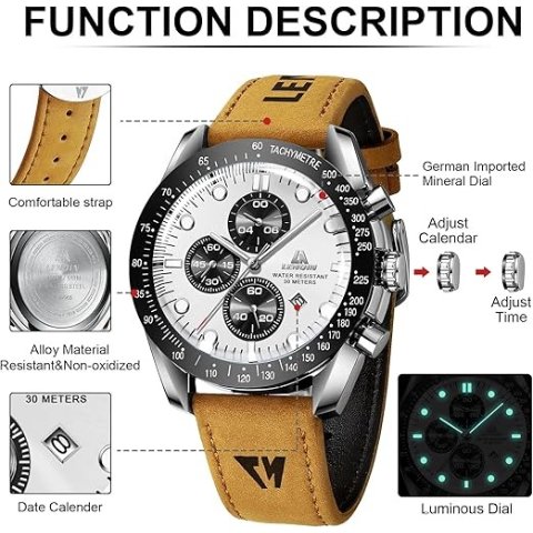 LENQIN 男士石英手表 