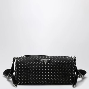 Prada  Re-Nylon 铆钉黑色单肩包
