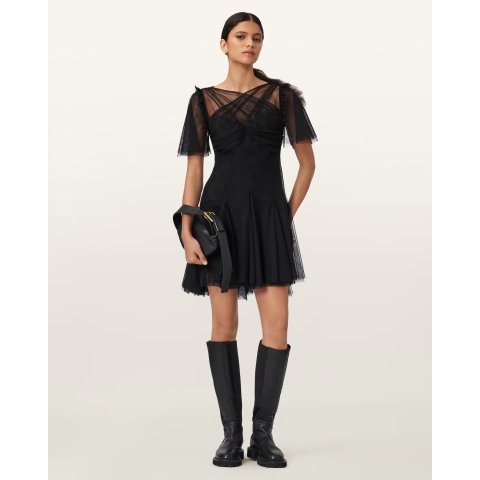 AllSaints Madi 黑色连衣裙