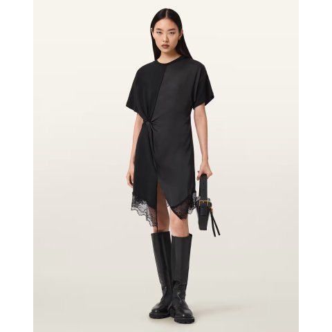AllSaints Lana 蕾丝迷你连衣裙 黑色