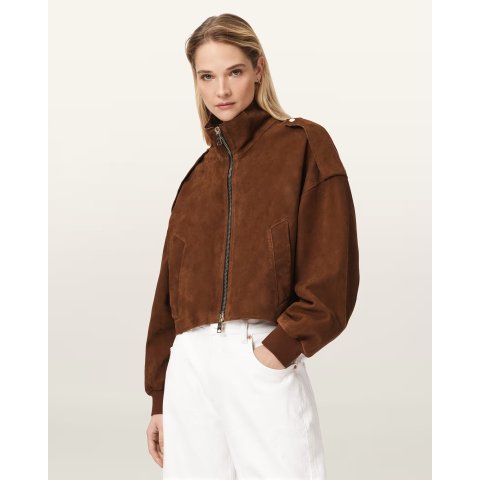 AllSaints Lowden 麂皮夹克 棕色