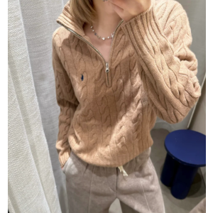 Polo Ralph Lauren松弛感！！史低！半拉链毛衣